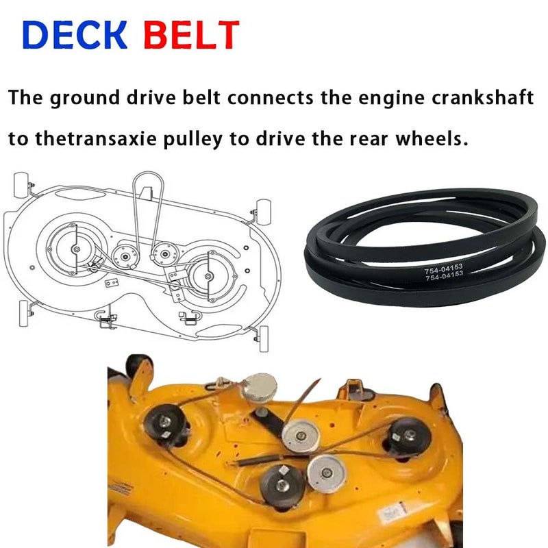 CTPOWER Replaces Mower Deck Belt 754-04153 for Cub Cadet LT1045 LT1046 954-04153A 754-04153A 954-04153 OCC-754-04153 i1046 Z-Force S46 46 Inch Decks/Aramid Cord / 122.00 inches - Image 2